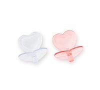 Corolle - Accessorio ciuccio a forma di cuore per bambole da 14-17 pollici, confezione da 2, trasparente/rosa (140370)
