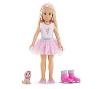 Corolle Girls Valentine Ballerina Set, Ankleidepuppe mit Hund, Krönchen, Ohrring