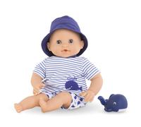 Corolle Ma Premier Poupon Bath Boy Marin, Soft Body Bath Doll with Bath Animal,