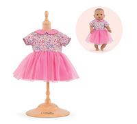 Corolle-Robe Rose pour poupon 30 cm Abbigliamento per Bambola, Tinta Unita, Colore Rosa, 110340