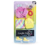 Corolle Set abbigliamento e accessori per bambole 9000610100 Arcobaleno 7 pz colori fluo 28 cm
