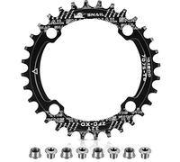 Corona 104 BCD 32T 34T 36T 38T Anello Catena Singola Stretta Larga con 4 bulloni per pignone per Bici da Strada, Mountain Bike, BMX MTB (Nero, 32T)