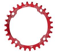 Corona 30T, Corona a velocità singola per Mountain Bike, Corona in lega di alluminio ad alta resistenza con design dente positivo negativo, Corona 104BCD per bici da strada BMX, (Rossa)