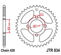 Pignone posteriore JT JTR834,32