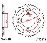 Corona a 35 denti in Acciaio JT Sproket JTR212.35 Passo 420