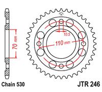 Corona a 36 denti in Acciaio JT Sproket JTR246.36 Passo 530
