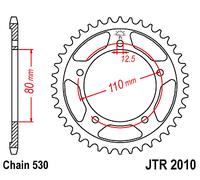 Corona a 42 denti in Acciaio JT Sproket JTR2010.42 Passo 530