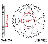 Corona a 42 denti in Acciaio nera JT Sproket JTR1826.42 Passo 520