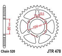 Corona a 45 denti in Acciaio nera JT Sproket JTR478.45ZBK Passo 520