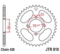 Corona a 46 denti in Acciaio JT Sproket JTR810.46 Passo 428