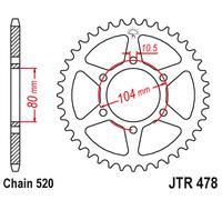 Corona a 46 denti in Acciaio nera JT Sprockets JTR478.46ZBK Passo 520