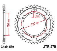JT SPROCKETS Corona standard in zinco 479 - 530