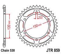 Corona a 47 denti in Acciaio JT Sproket JTR859.47 Passo 530