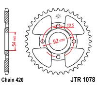 Corona a 47 denti in Acciaio nera JT Sproket JTR1078.47 Passo 420