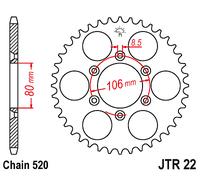 Corona a 49 denti in Acciaio nera JT Sproket JTR22.49 Passo 520