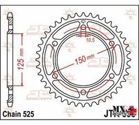CORONA ACCIAIO KTM 950 SUPER ENDURO 2006-2009 JT JTR899.45 45 DENTI PASSO 525