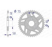 Afam 72103n Rear Sprocket Argento 44t