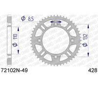 Corona Afam Alluminio 72102-Passo 428 Per Moto Ricambi Ciclomotore Accessori
