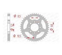 Corona AFAM Acciaio Standard 14101-paso 428 per Moto Ricambi