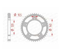 Corona AFAM Acciaio Standard 86603-paso 530 per Moto Pezzi Ricambio