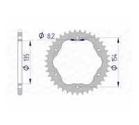Corona AFAM Alluminio 51804-paso 520-requiere Irregolarità AFAM