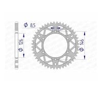 Afam Rocchetto per catena 15203+49 Alluminio 49 denti passo 520