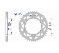 AFAM Corona in alluminio 13323 passo 520 48 denti per Yamaha