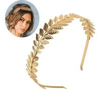 Corona alloro laurea di foglie romane, Dea Tiara foglia oro fascia corona di foglie, ragazze greco foglia oro fascia da sposa foglia di alloro oro copricapo boho copricapo fascia per capelli