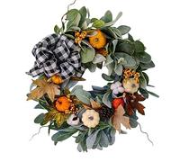 Corona autunnale, corona autunnale, corona di Halloween, corona di zucca, corona per porta del Ringraziamento, corona per porta autunnale, ghirlande autunnali per porta d'ingresso, ghirlanda di