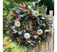 Corona autunnale, corona autunnale, corona di Halloween, corona di zucca, corona per porta del Ringraziamento, corona per porta autunnale, ghirlande autunnali per porta d'ingresso, ghirlanda di