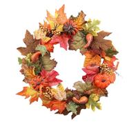 Corona Autunnale - Ghirlanda Stile Rustico Resistente Agli Agenti Atmosferici Per Porta D'Ingresso - Decorazioni Rustiche Campestri Halloween Stagionali Autunno Inverno Natale per Esterno Portico