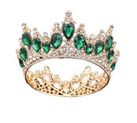 Corona barocca Crown da sposa da sposa tiara diadema ballo di ballo per matrimoni per capelli per capelli e corona ornamenti per la testa della fascia (corona rossa oro)