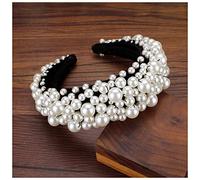 Corona Boho Gorgeous Full Diamante imbottito barocco barocco fasce di lusso di cristallo for capelli for donne strass tiara bling accessori for capelli Corona Compleanno(Pearl)