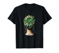 Corona Botanica di Aloe su Capelli Intrecciati Vista Maglietta