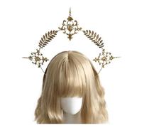 Corona Con Alone Gotico, Tiara Lolita, Fascia For Capelli, Corona Con Alone Della Vergine Maria, Accessorio For Capelli Con Alone Della Dea per Varie Occasioni(B)