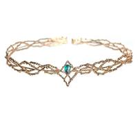 Corona Corona da elfo rotonda, copricapo in lega, tiara, accessori for capelli da donna, matrimonio, sposa(Gold Green)