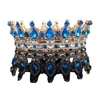 Corona, corona re, diadema, corone per donne, corona principessa, gioielli per capelli, corone, diademi per donne, roba, cristalli blu, da sposa, grandi corone, diademi, feste di ballo, matrimoni,
