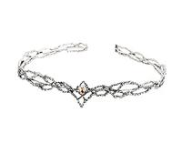 Corona Cristalli Diademi Fascia Dei Capelli Corone Da Sposa Principessa Re Fascia Per Compleanno Matrimonio Halloween Costume Party (Argento Champagne)