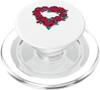 corona cuore vintage con rose rosse regali di buon compleanno PopSockets PopGrip per MagSafe