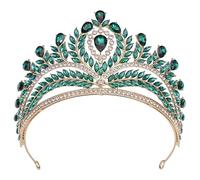 Corona da donna Big Bride Tiara Corone per le donne Accessori per abiti da sposa per feste nuziali, Misura unica, Strass
