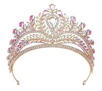Corona da donna Big Bride Tiara Corone per le donne Accessori per abiti da sposa per feste nuziali, Misura unica, Strass