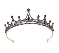 Corona da fata della foresta da donna, copricapo in lega con diamanti d'acqua, accessorio per capelli vibrante per matrimoni, cosplay, feste, 12,7 cm di diametro, diadema decorativo per sposa (rosa +