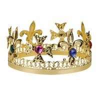 CORONA DA RE CON FINTE PIETRE PREZIOSE PER ADULTI ACCESSORIO COSTUME PER FESTE E