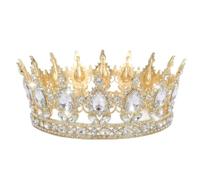 Corona da regina con strass, diadema da donna in cristallo, accessorio per capelli, per feste in costume, feste di compleanno, feste di compleanno, decorazioni per balli di fine anno, Misura unica