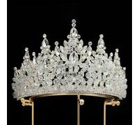 Corona da sposa americana da donna con strass, accessorio per capelli da sposa, colore: argento