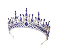 Corona da Sposa Cristalli Blu per Acconciature Raccolte Eleganti | Lega e Cristalli, Stile Sobrio e Luminoso, per Foto, Scena, Donne e Regine