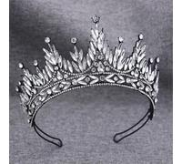 Corona da sposa, diademi da regina, corona da principessa, gioielli per capelli, accessori per la testa, nero e bianco