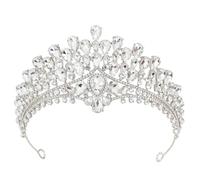 Corona da sposa in stile vintage con cristalli AB e gioielli a goccia d'acqua, una tiara da principessa per un elegante ornamento dei capelli, Tiaras, Cristallo