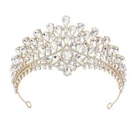Corona da sposa in stile vintage con cristalli AB e gioielli a goccia d'acqua, una tiara da principessa per un elegante ornamento dei capelli, Tiaras, Cristallo