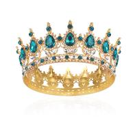 Corona da sposa piena rotonda per ragazze tiara di cristallo regina corona barocco tiaras sparkly strass principessa carnevale copricapo gioielli per costume regina matrimonio ballo compleanno pageant